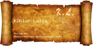 Köhler Leila névjegykártya